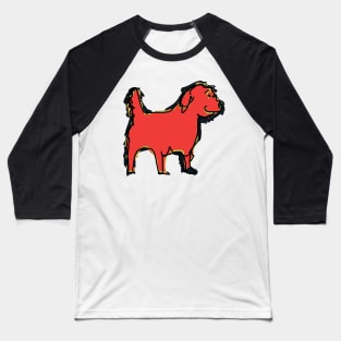 Red Dog Ruff Rough Baseball T-Shirt